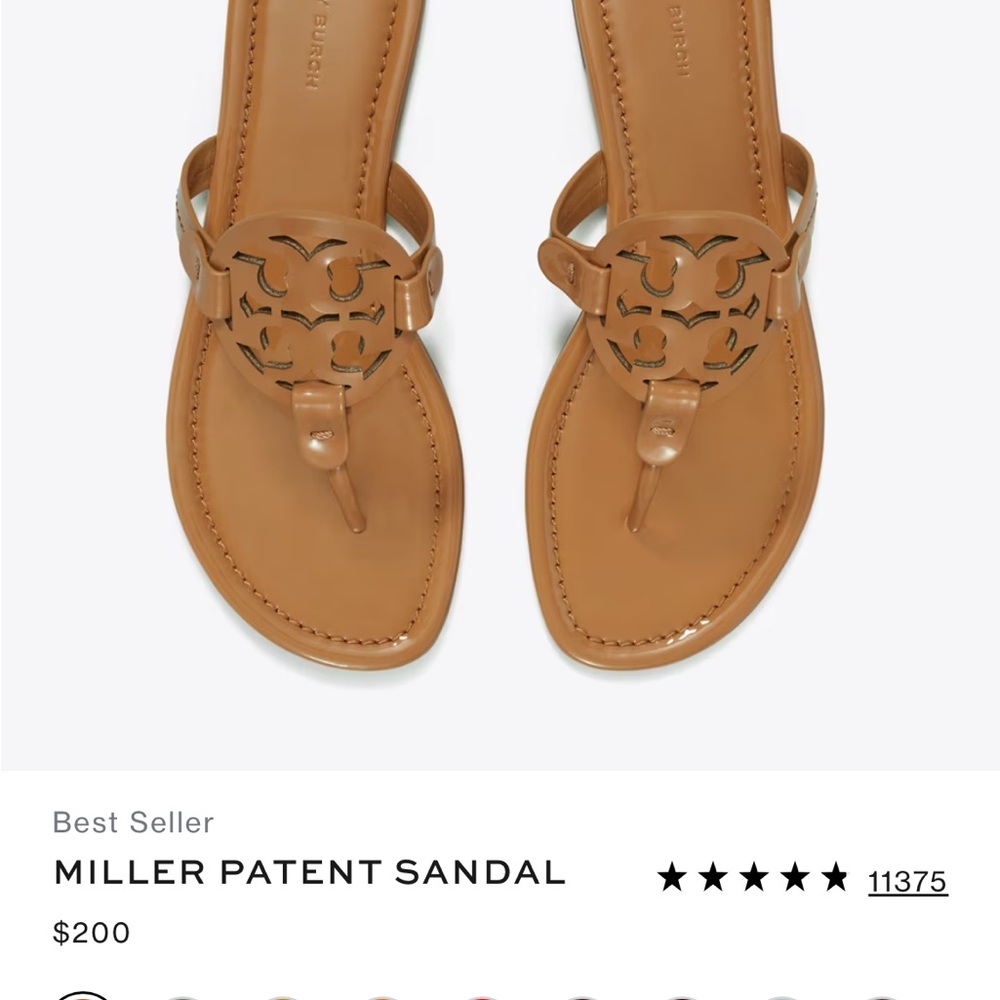 Tory Burch Brown Miller Patent Sandals